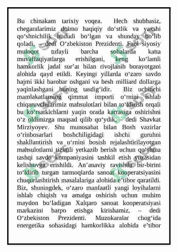Oʻzbekistonning Qozogʻiston bilan hamkorligi 8