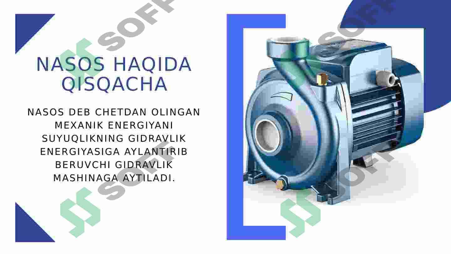 Nasoslarning asosiy koʻrsatkichlari 2