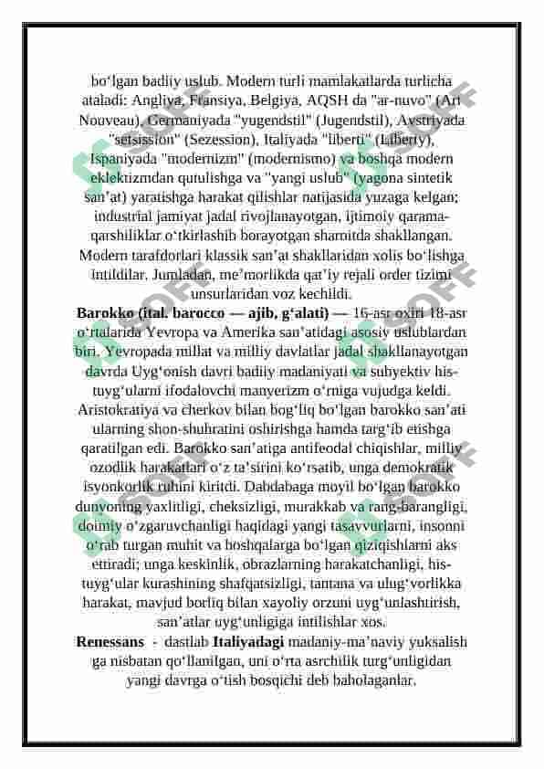 Estetikaning zamonaviy yondashuvlari (GLOSSARIY) 4