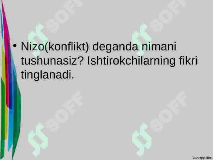 Nizolarni boshqarish KONFLIKT MENEJMENT 2