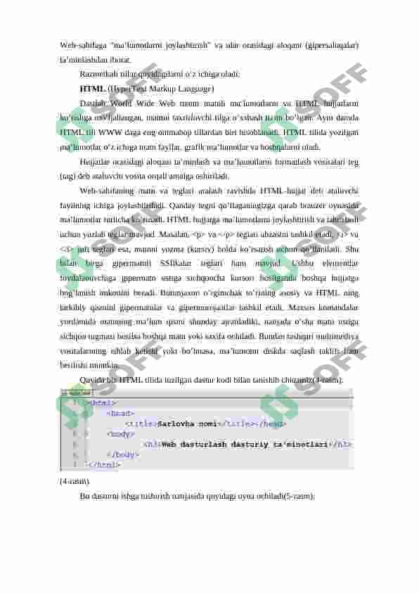 Web saytlarning qo’llanilishi, tuzlishi, parametrlari 8