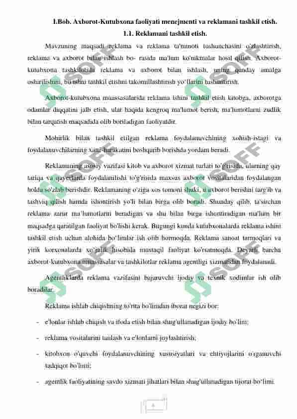 KUTUBXONA MENEJMENTI ,  REKLAMA  VA    AXBOROT TAMINOTI 8
