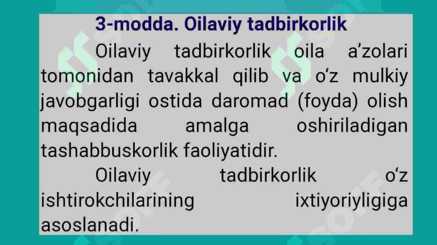 Oilaviy tadbirkorlik 7