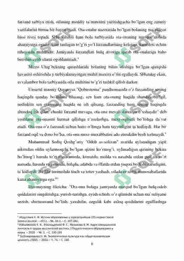 Oila pedagogikasi 8