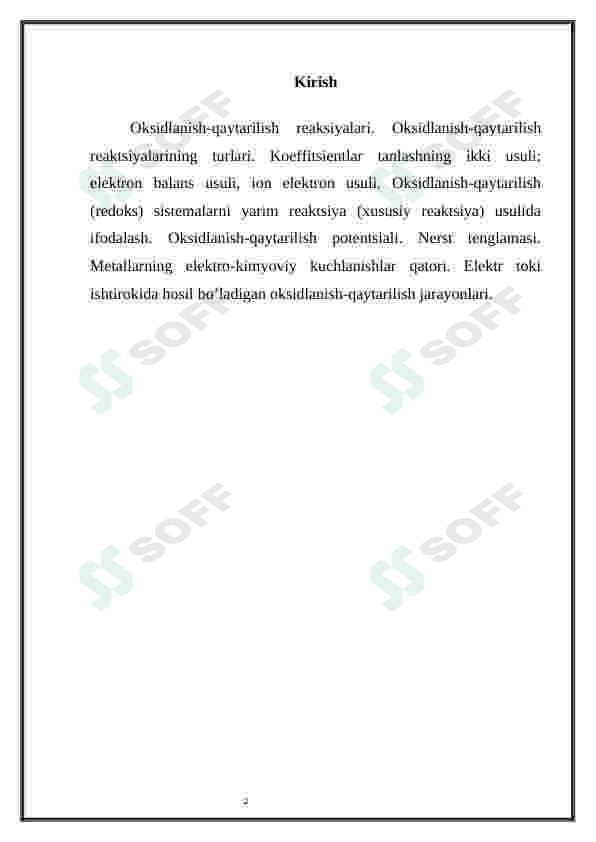 Oksidlanish-qaytarilish reaksiyalari. Metallar va ularning transport sohasida qo’llanishi 3