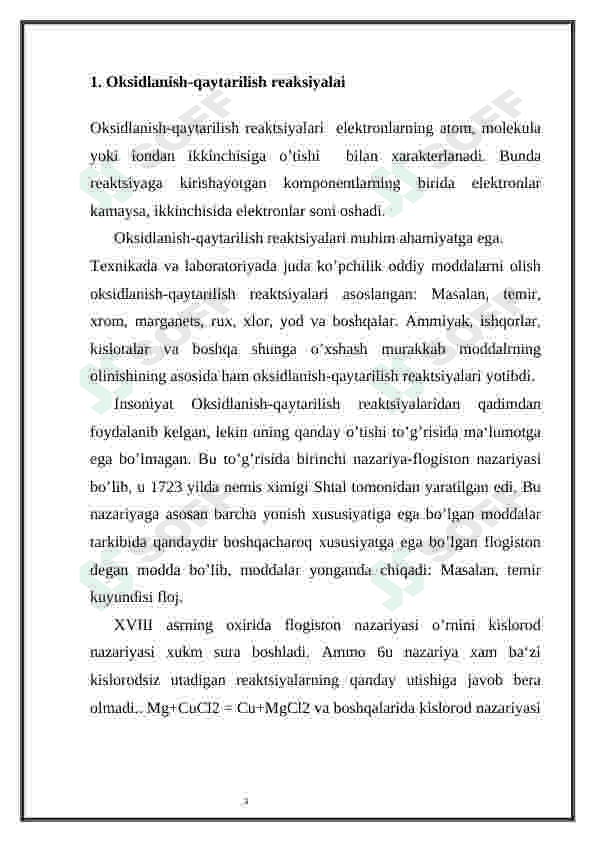 Oksidlanish-qaytarilish reaksiyalari. Metallar va ularning transport sohasida qo’llanishi 4
