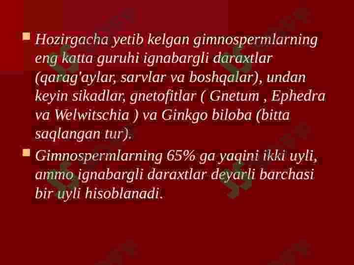 Ochiq urug’lilar bo’limi 6
