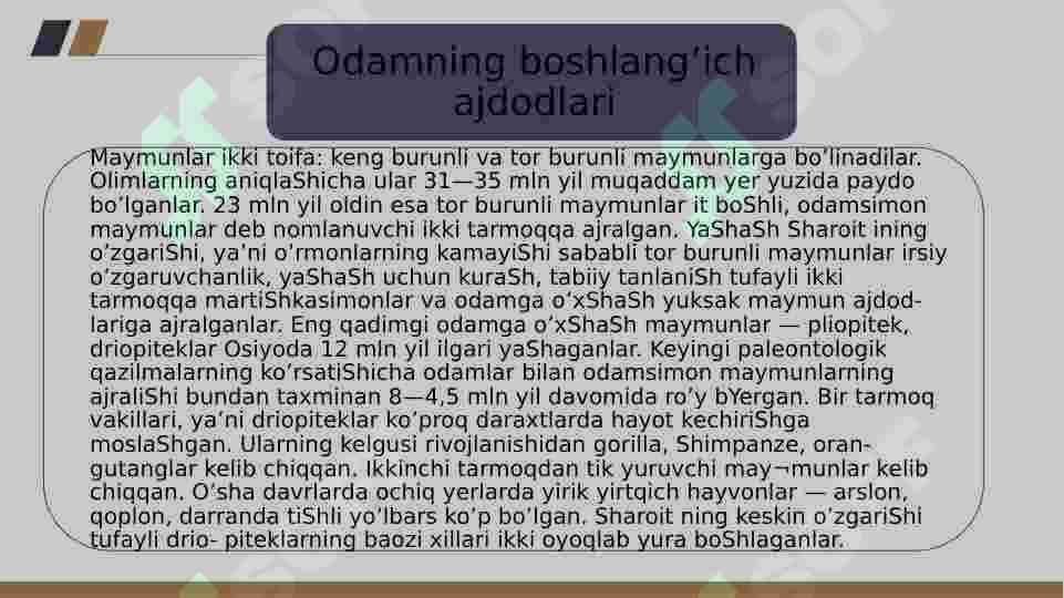 HOZIRGI QIYOFADAGI ODAMLARNING PAYO BO’LISHI 5