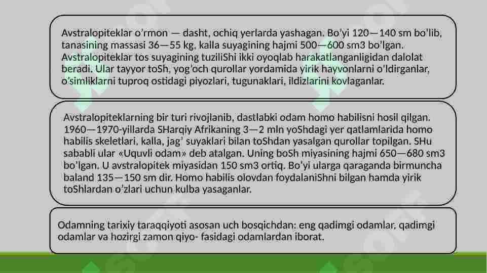 HOZIRGI QIYOFADAGI ODAMLARNING PAYO BO’LISHI 7