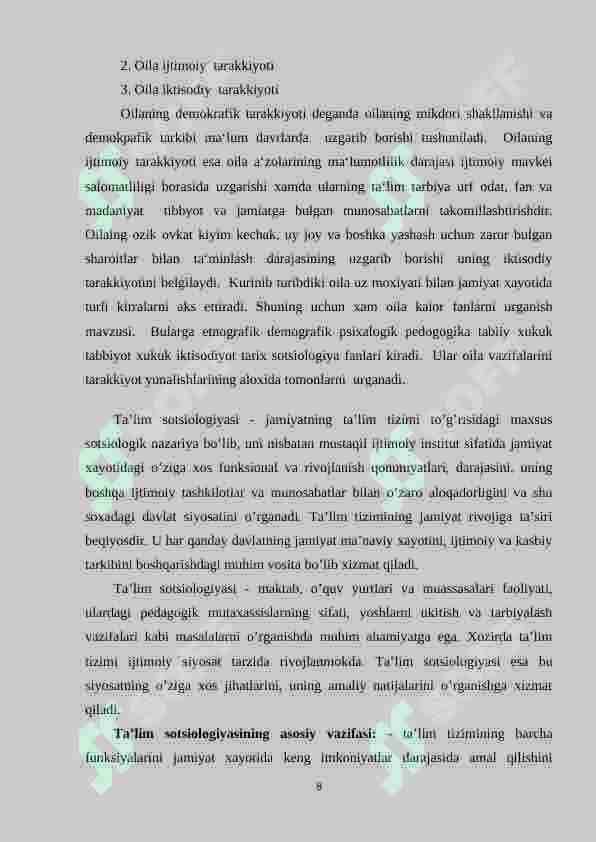 Oila sotsiologiyasi 8
