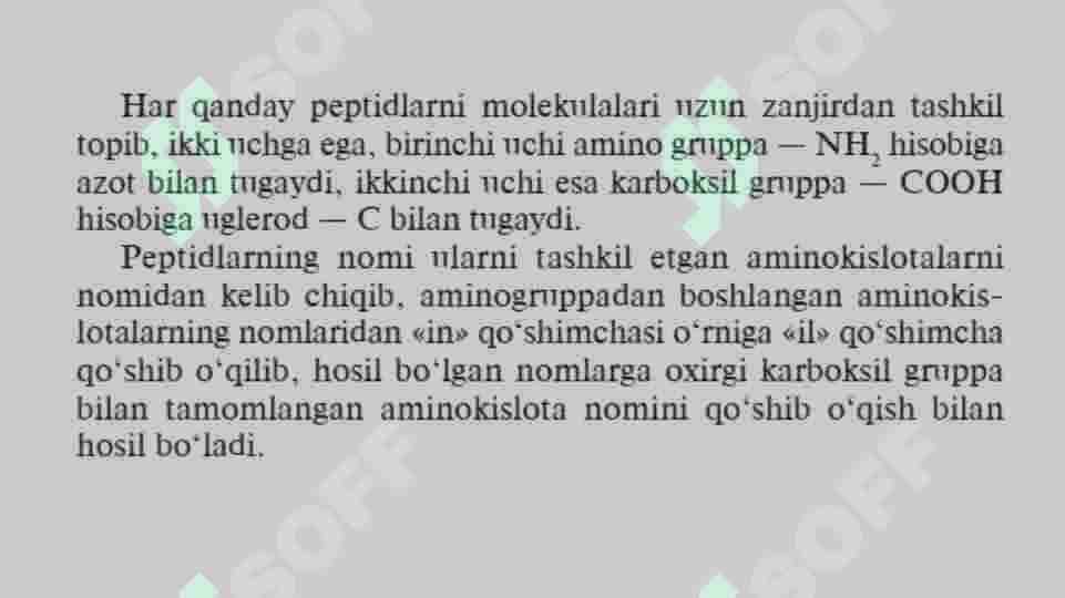 Peptidlar. Oqsillar 3