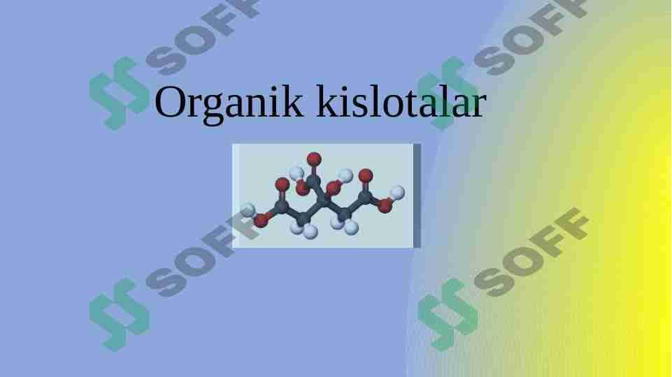 Organik kislotalar