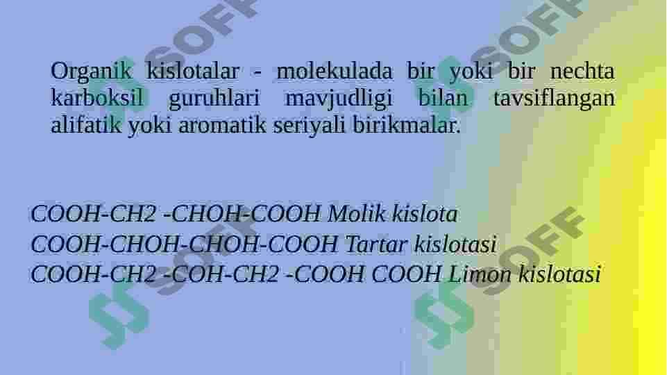 Organik kislotalar 2