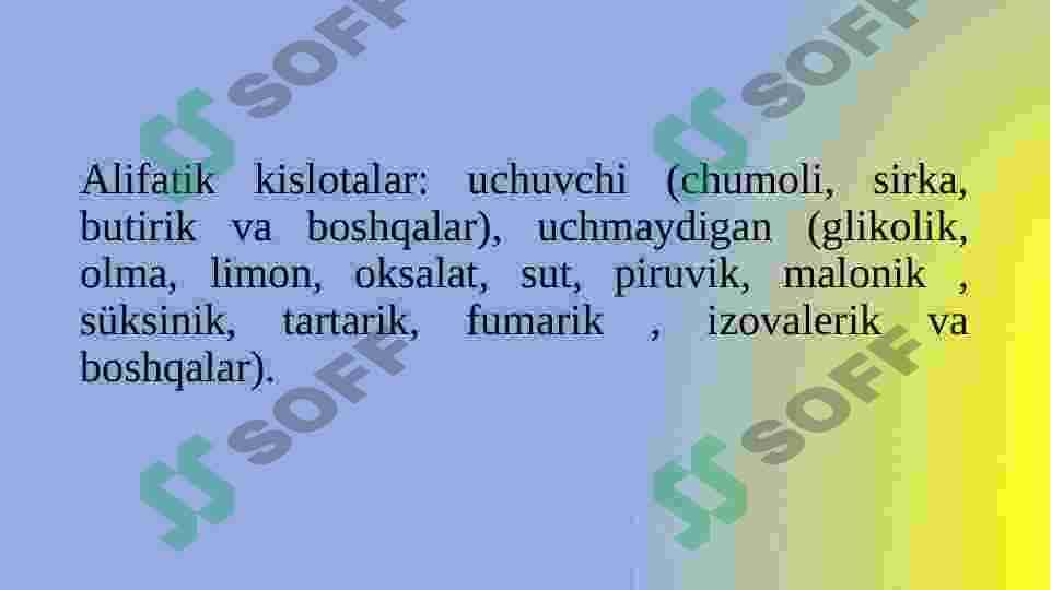 Organik kislotalar 3