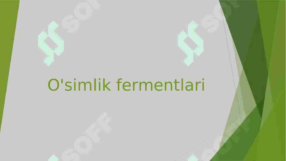 O'simlik fermentlari
