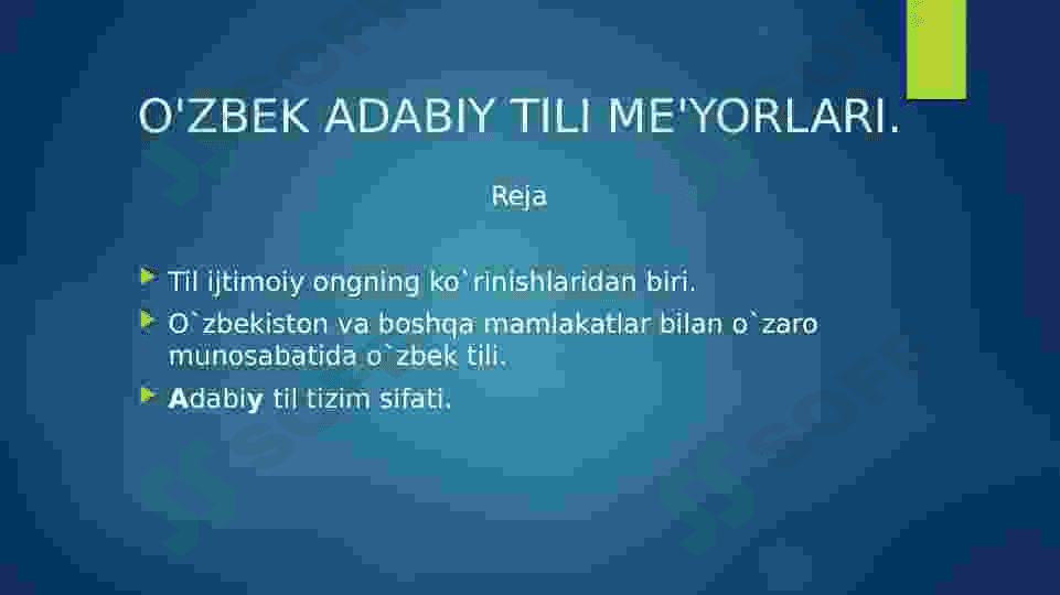 O'zbek adabiy tili me'yorlari. 2