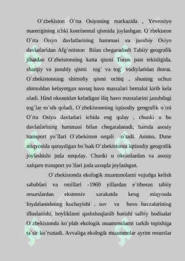 O'zbekiston ekologiyasi 2