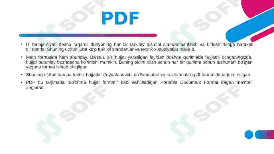 PDf va Multimediya formatlari 2