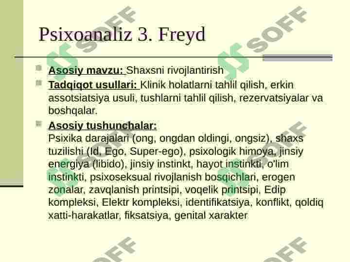 PSIXANALITIK YONDASHISH 3