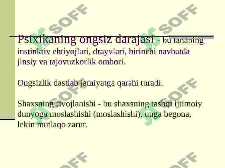 PSIXANALITIK YONDASHISH 7