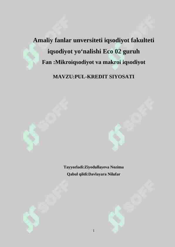 PUL-KREDIT SIYOSATI