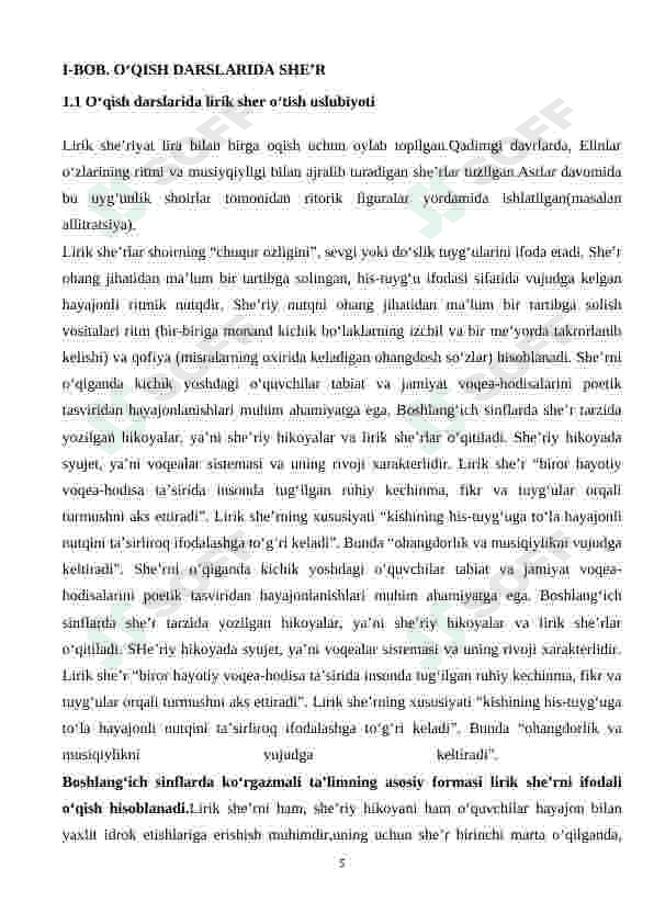 O‘QISH DARSLARIDA SHE’R O`TISH USLUBIYATI 5