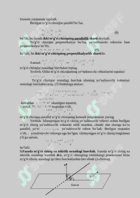 Fazoda to’g’ri chiziq tenglamasi 4