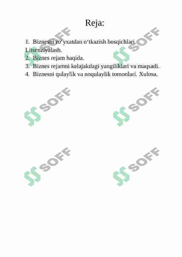Parrandachilik biznes reja 2