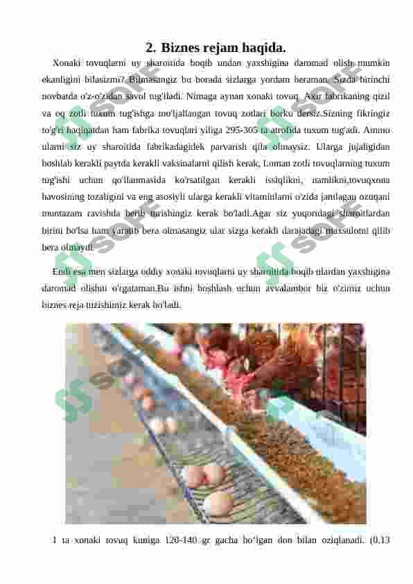 Parrandachilik biznes reja 4