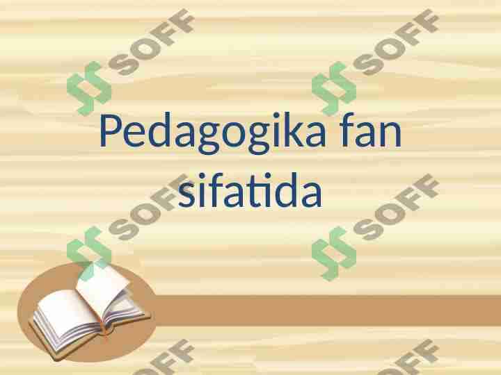 Pedagogika fan sifatida