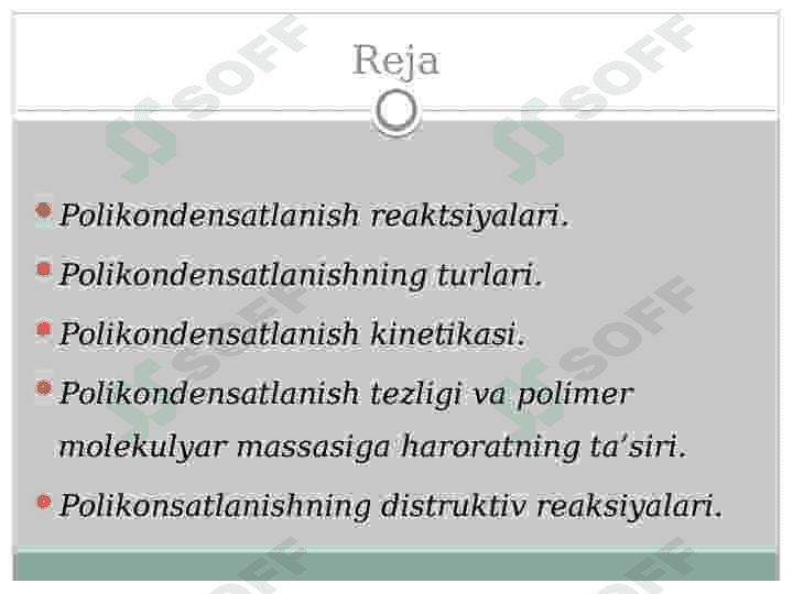 Polikondensatlanish reaksiyalari 2
