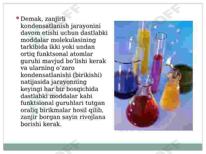 Polikondensatlanish reaksiyalari 6