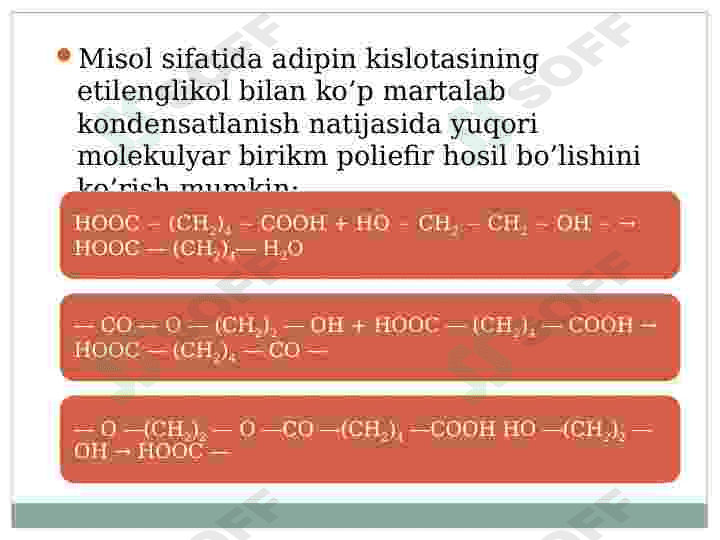 Polikondensatlanish reaksiyalari 7