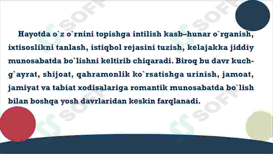 O'spirinlik davri 3