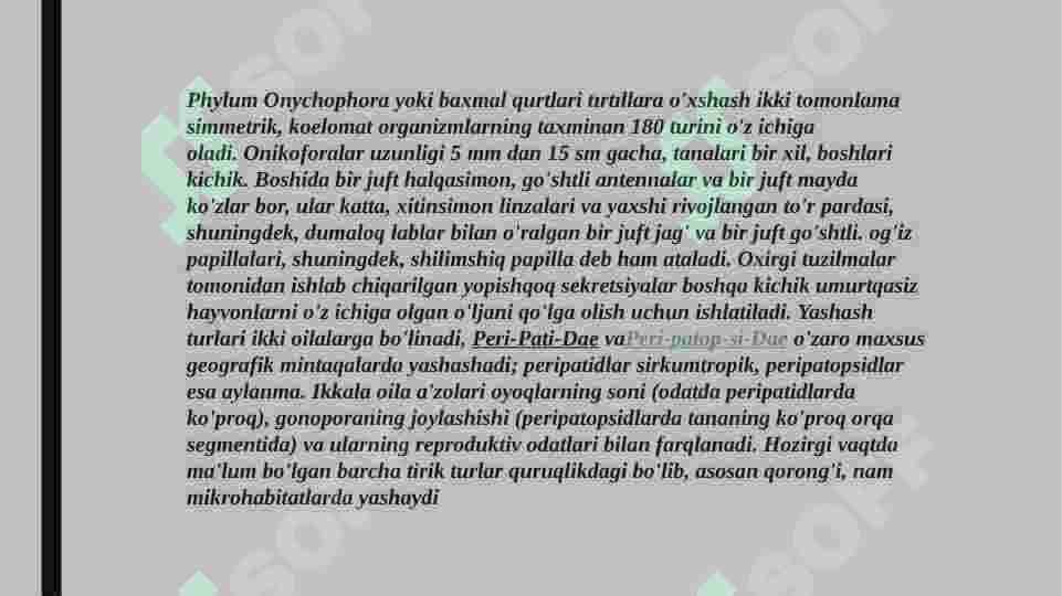 Onychophora va Tardigrada tiplari 3