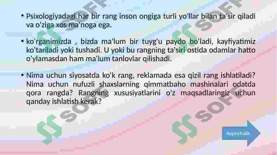 Psixologiya ranglar 2