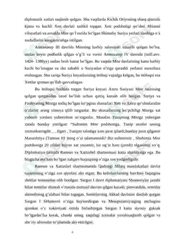 Qadimgi Sharq diplomatiyasi 6