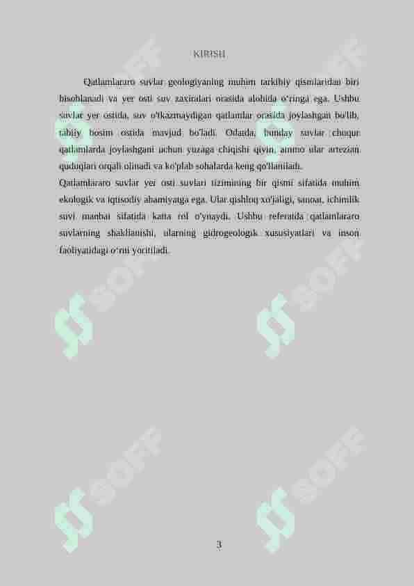 Qatlamlararo suvlar 3