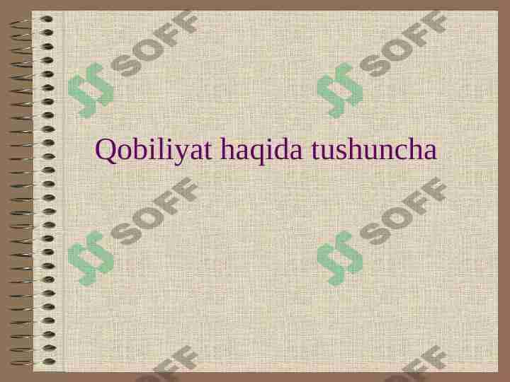 Qobiliyat haqida tushuncha