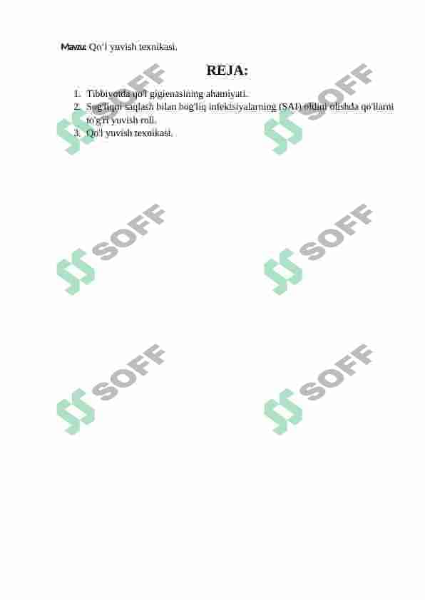 Qo‘l yuvish texnikasi 2