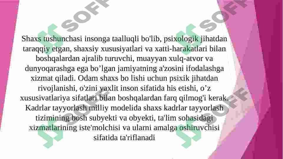 Shaxsning rivojlanishi haqida tushuncha 2
