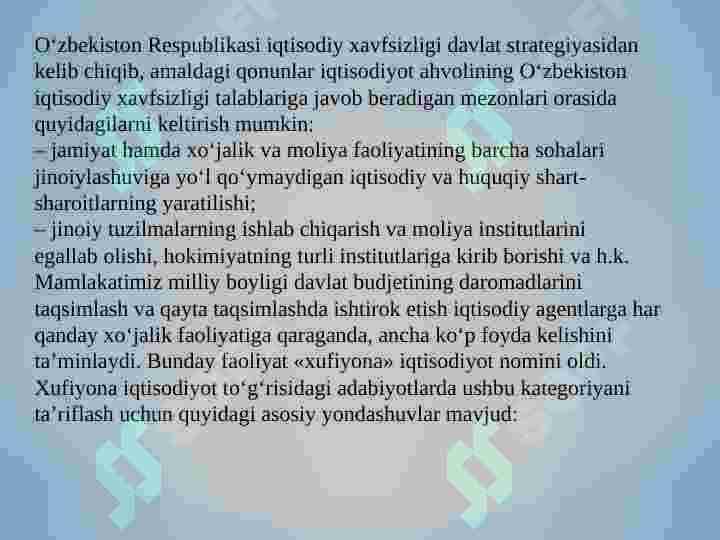 XUFYONA IQTISODIYOT 2