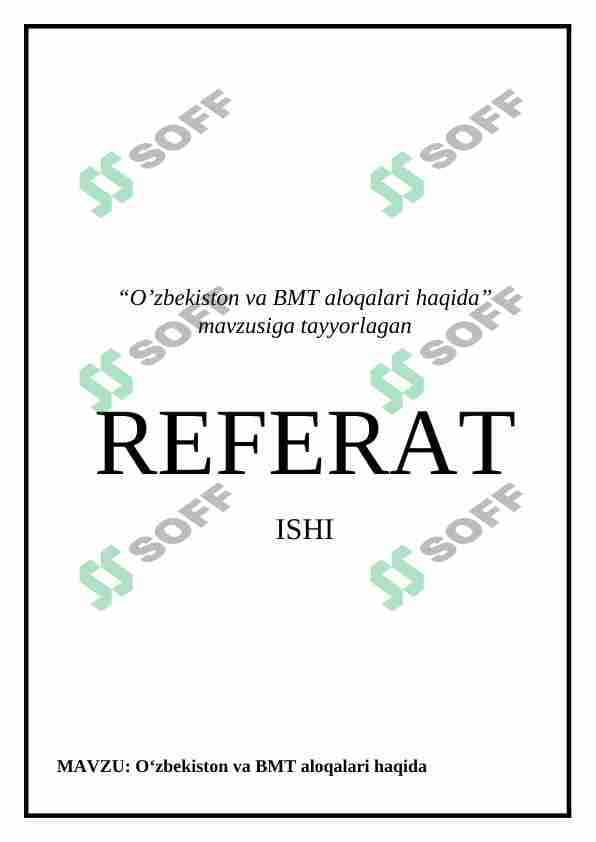 O’zbekiston va BMT aloqalari haqida