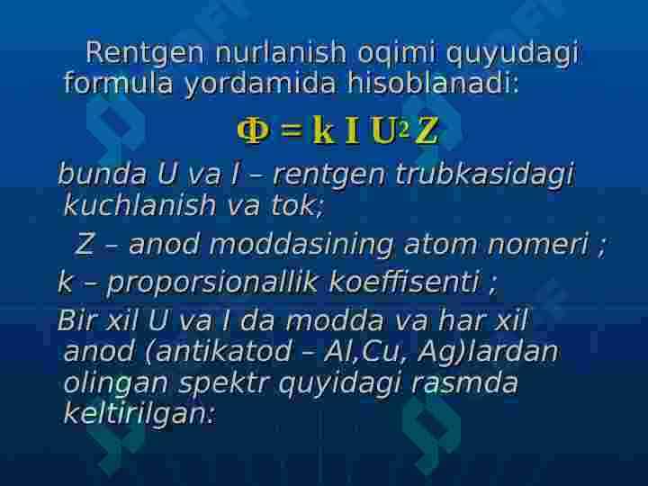 Rentgen nurlanishi. Rentgenografiya. Rengenoskopiya 8