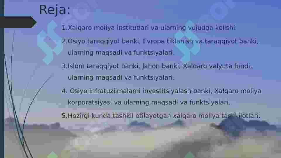 XALQARO MOLIYA INSTITUTLARI, ULARNING MAQSADI VA FUNKSIYALARI 2