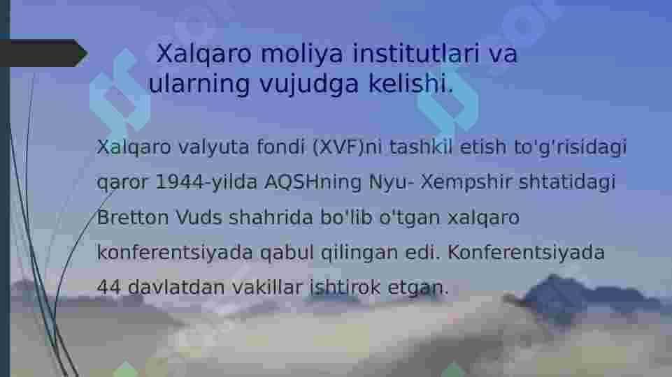 XALQARO MOLIYA INSTITUTLARI, ULARNING MAQSADI VA FUNKSIYALARI 4