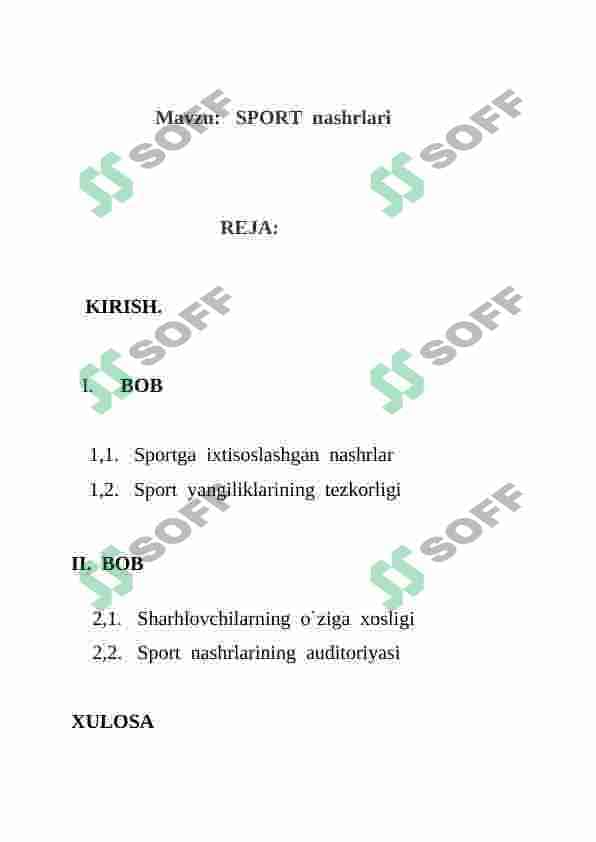 SPORT  nashrlari 2