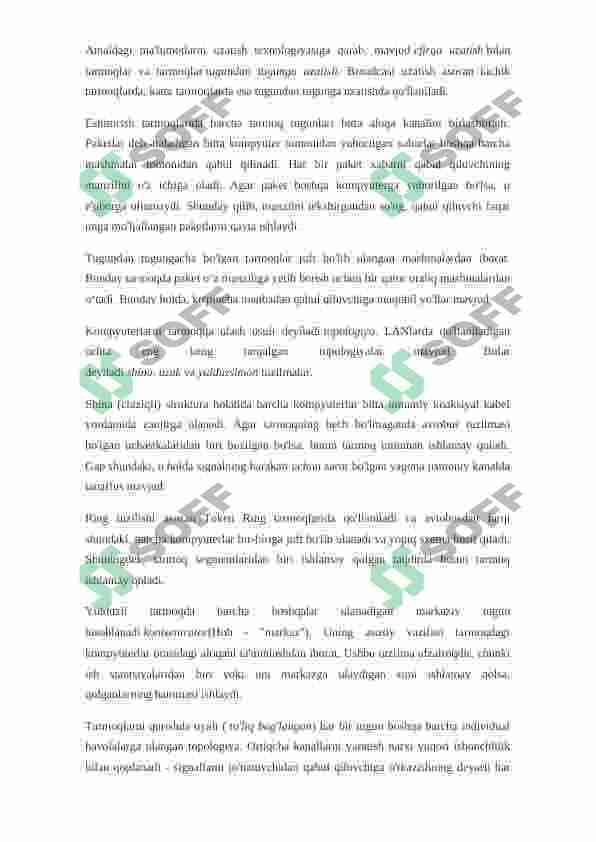 LAN tarmoqlarining tasniflari 7