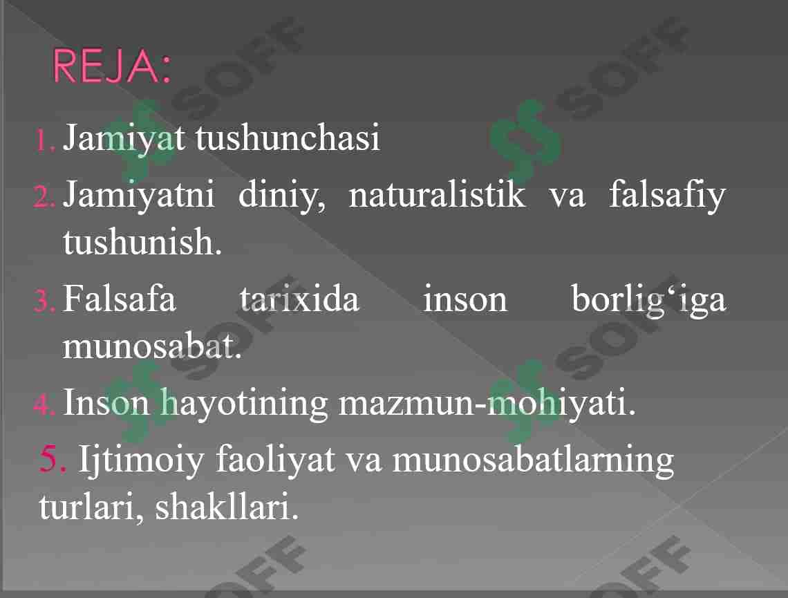 Jamiyat falsafasi va inson borlig‘i 1
