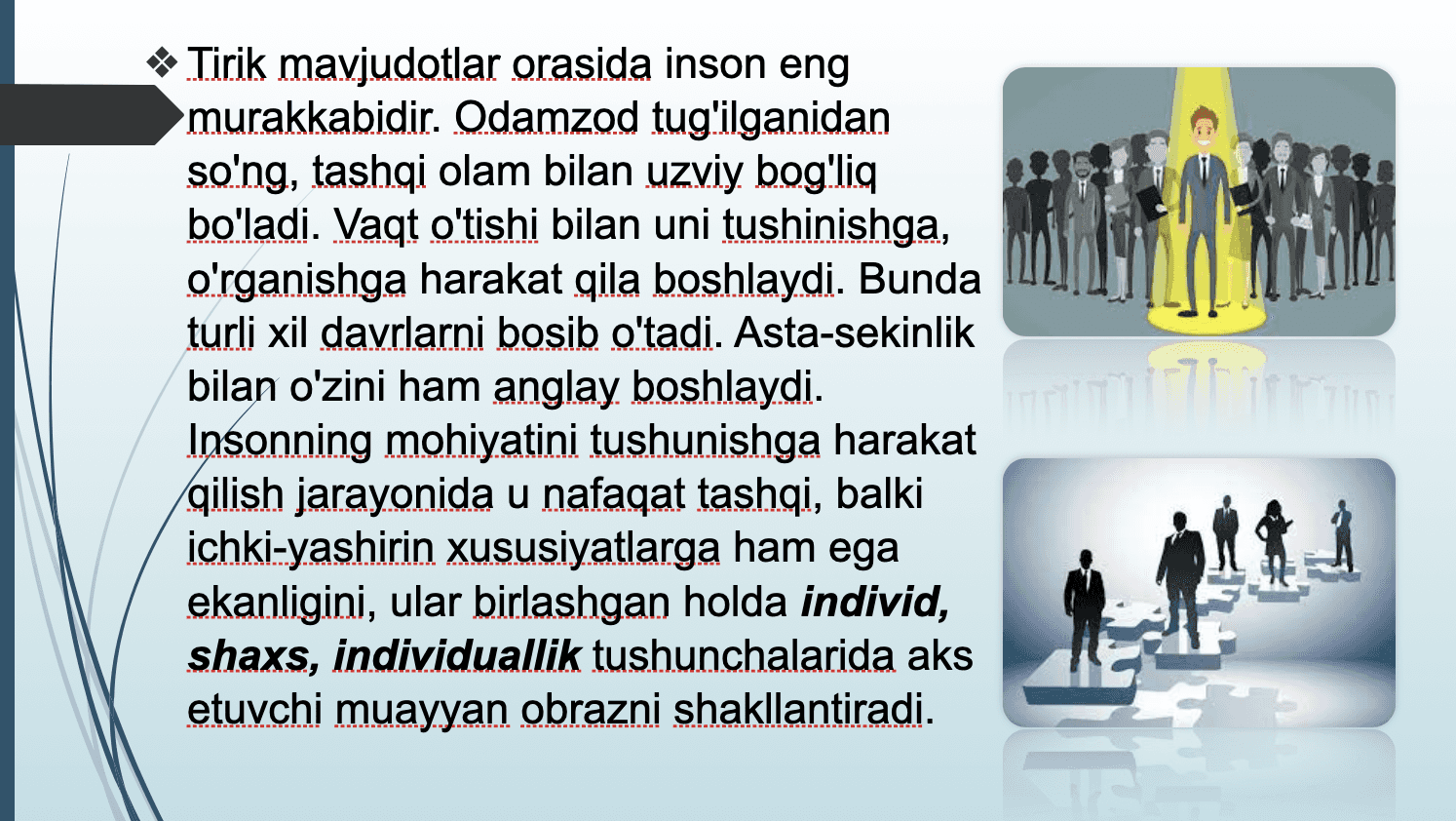 Individ, shaxs, individuallik 2